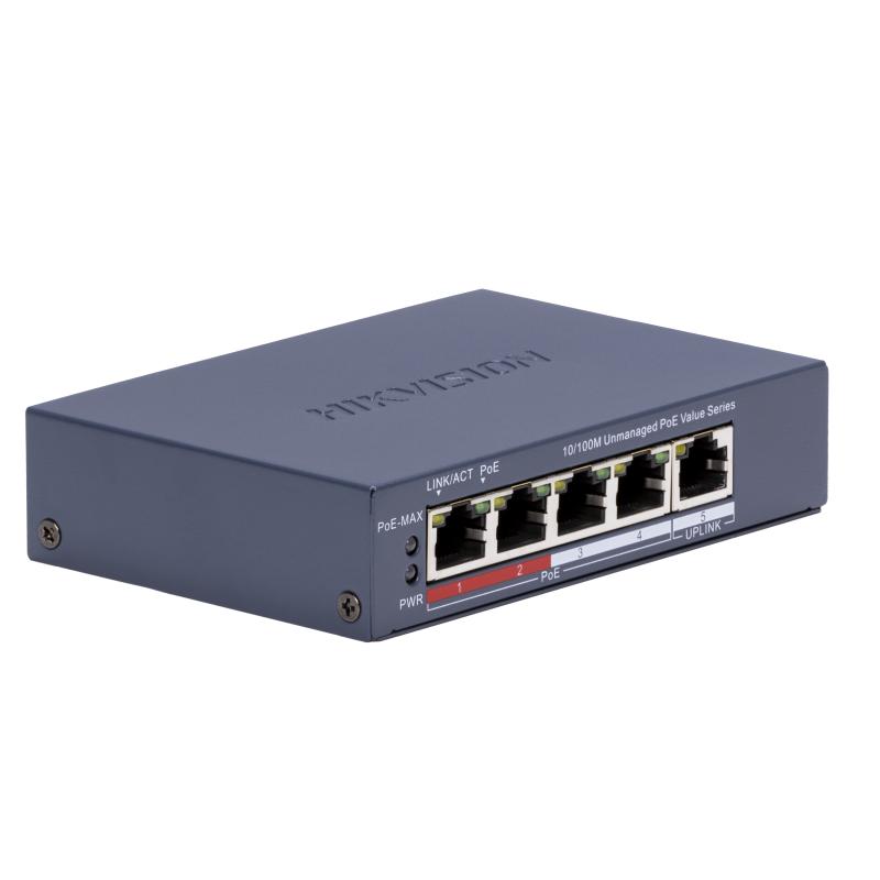 სვიჩი Poe Hikvision,DS-3E0105P-E/M(C), 4